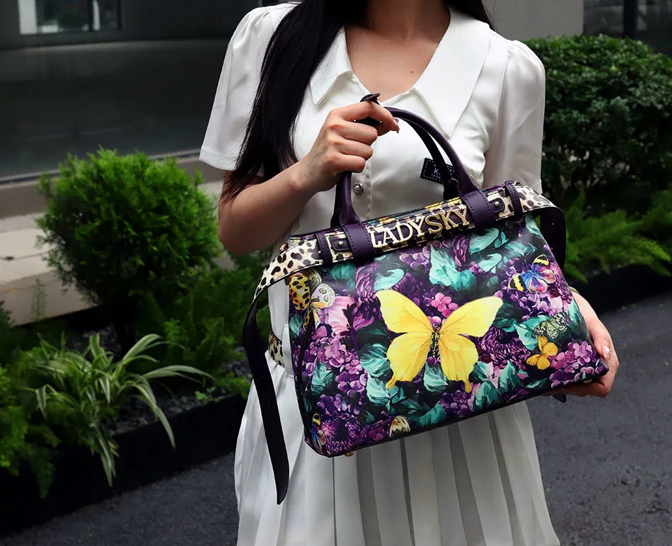 Jungle Print Large Capacity Crossbody Handbag