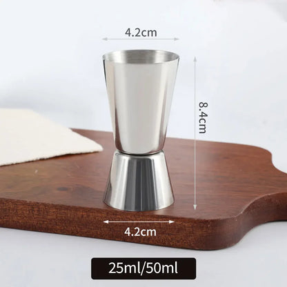 15/30ml or 25/50ml Stainless Steel Cocktail Shaker Measure Cup