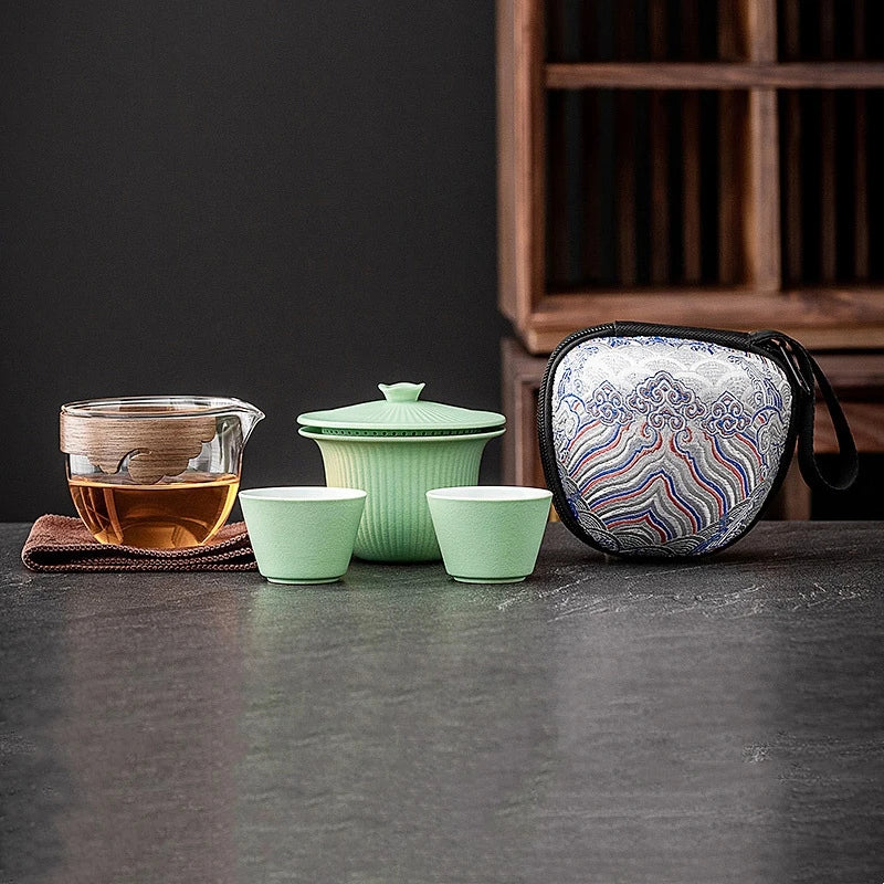 Portable Ceramic Travel Kung Fu Tea Set