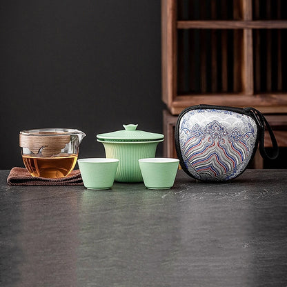 Portable Ceramic Travel Kung Fu Tea Set