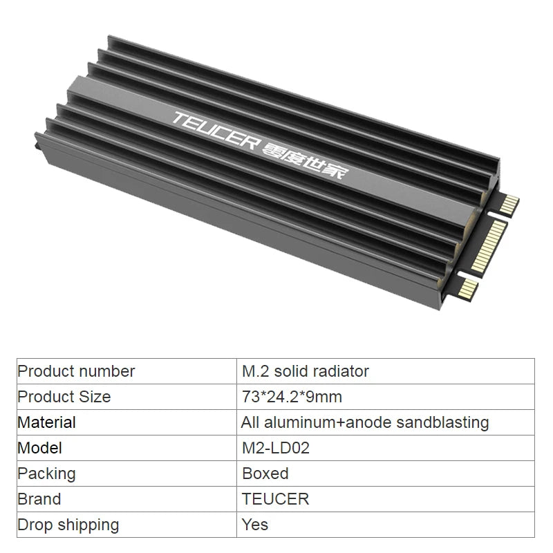 M.2 NVMe SSD Heatsink 2280 with Thermal Pad