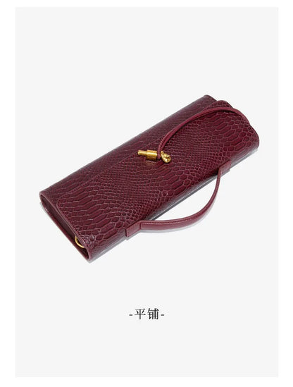 Luxury Snakeskin Top Handle Shoulder Bag