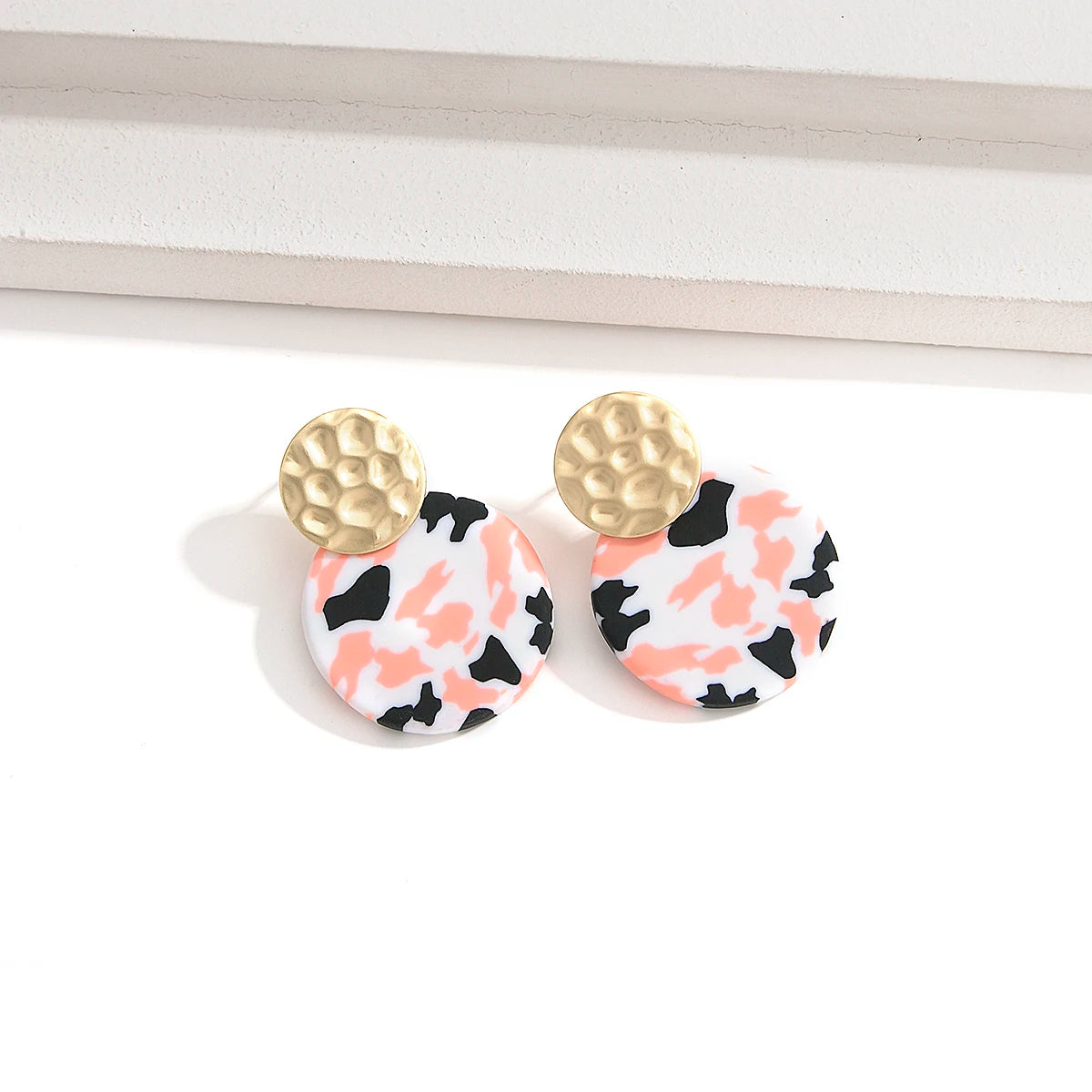 AENSOA  Colorful Painted Pattern Acrylic Drop Earrings