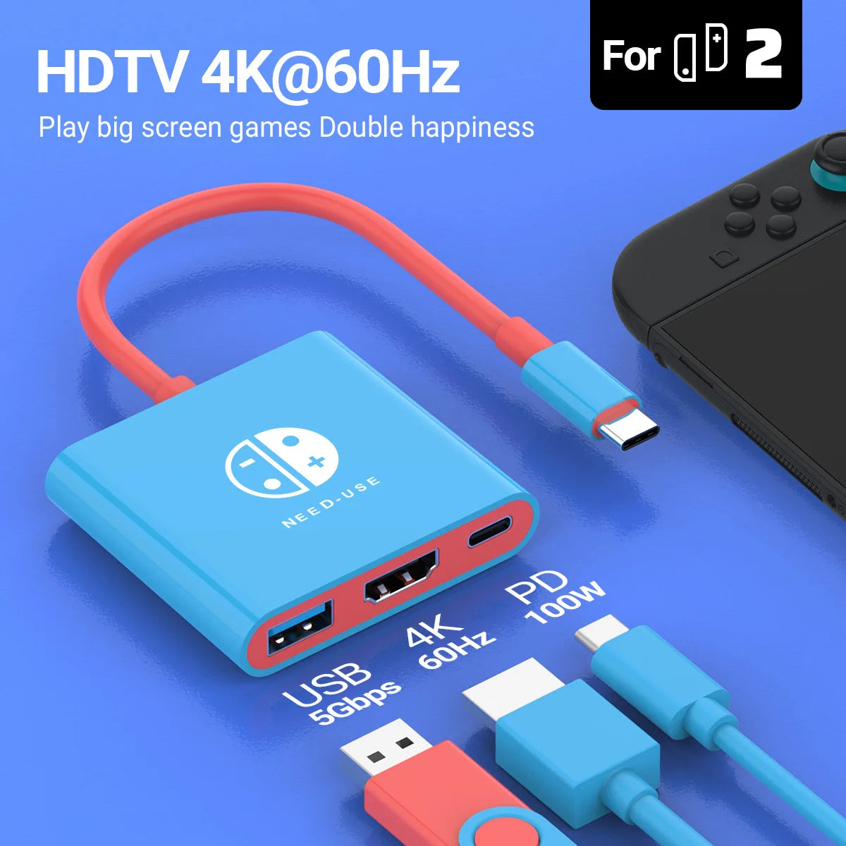 PD100W USB-C Game Docking Station with 4K HDMI Output