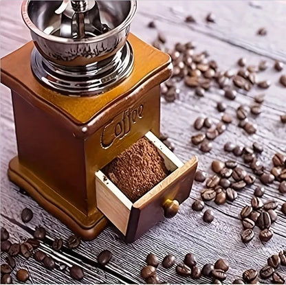 Vintage Manual Coffee Grinder with Hand Crank