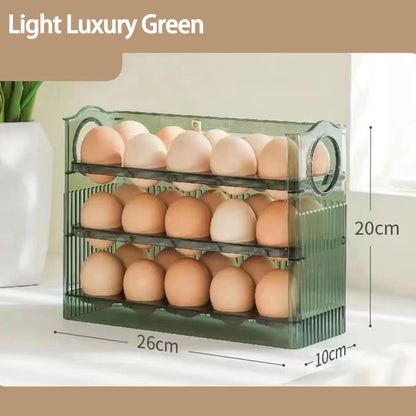 3-Layer Egg Storage Box for Refrigerator – 30 Egg Holder Organizer