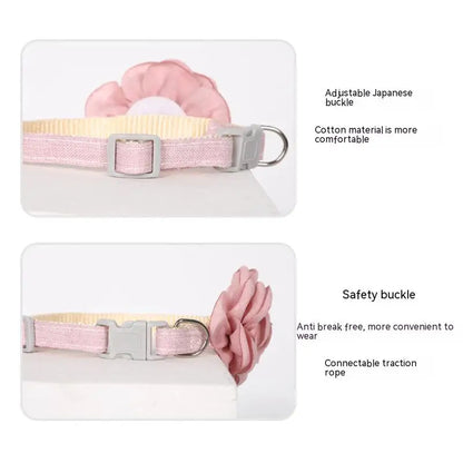 Cute Camellia Flower Cat Collar