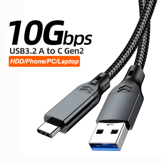 USB-A to USB-C 10Gbps Data & 60W Fast Charging Cable