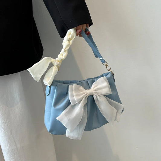 Women’s Pleated Bow Shoulder Bag