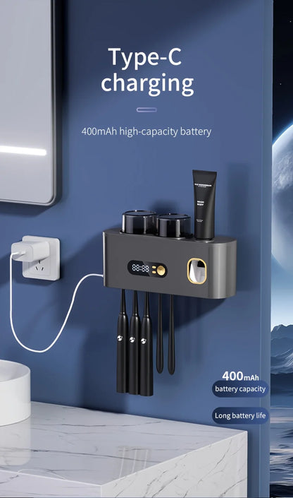 Smart Toothbrush Holder & Toothpaste Dispenser Station