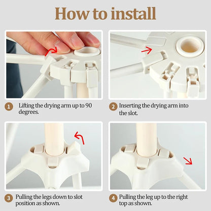 Collapsible Pasta Drying Rack with 10 Arms