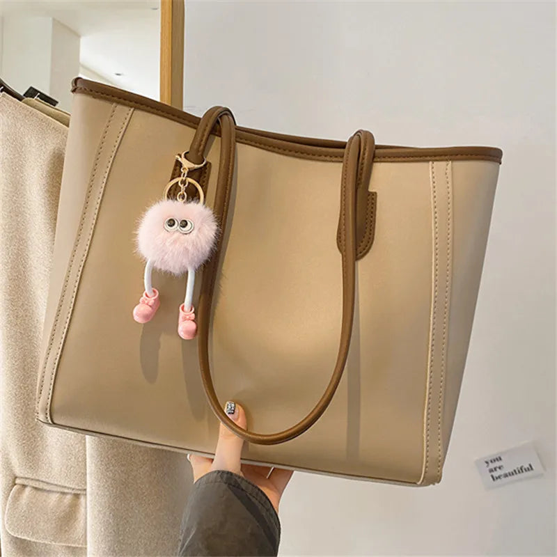 Solid Color Casual Tote Purse for Daily Use