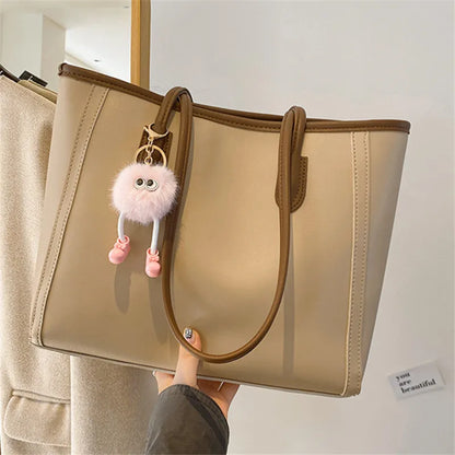 Solid Color Casual Tote Purse for Daily Use