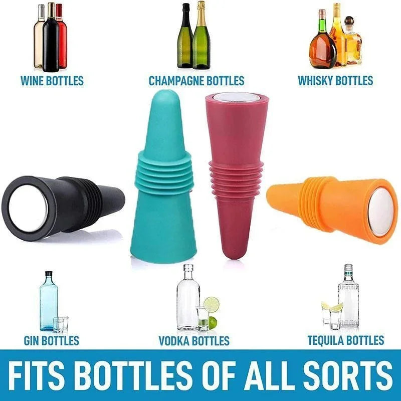 Silicone Wine Bottle Stopper Set