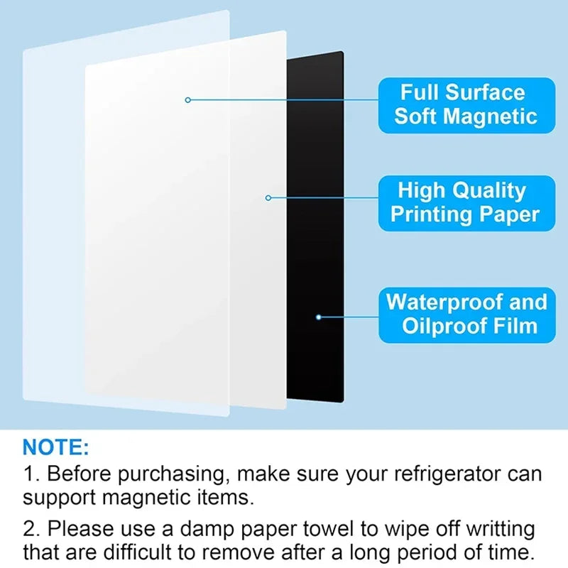 A4 Magnetic Dry Erase Whiteboard for Refrigerator