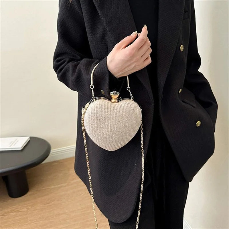 Heart Shape Evening Crossbody Bag