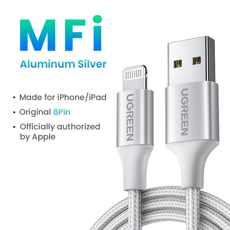 Apple Certified USB-A to Lightning Cable – 2.4A Fast Charge