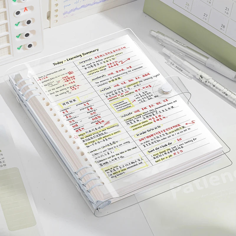 A5 Transparent PVC Binder Notebook