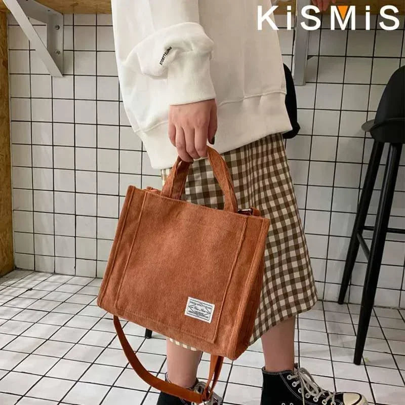 Corduroy Square Shoulder Bag