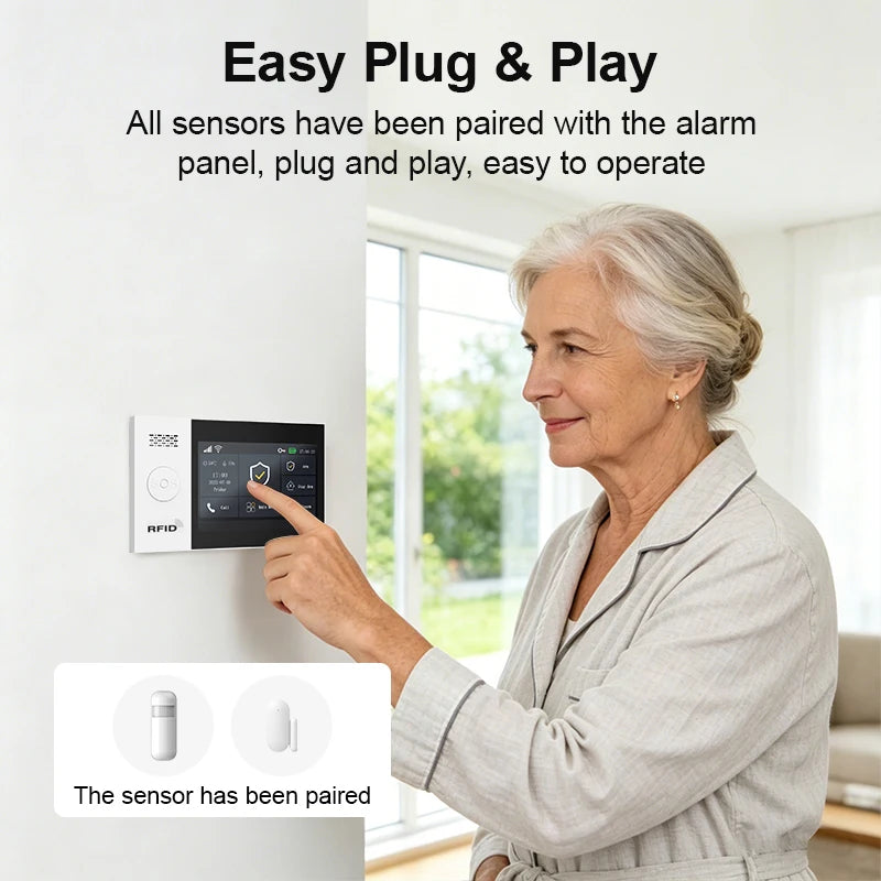 Tuya Security Alarm Kit with Touch Screen & Sensors