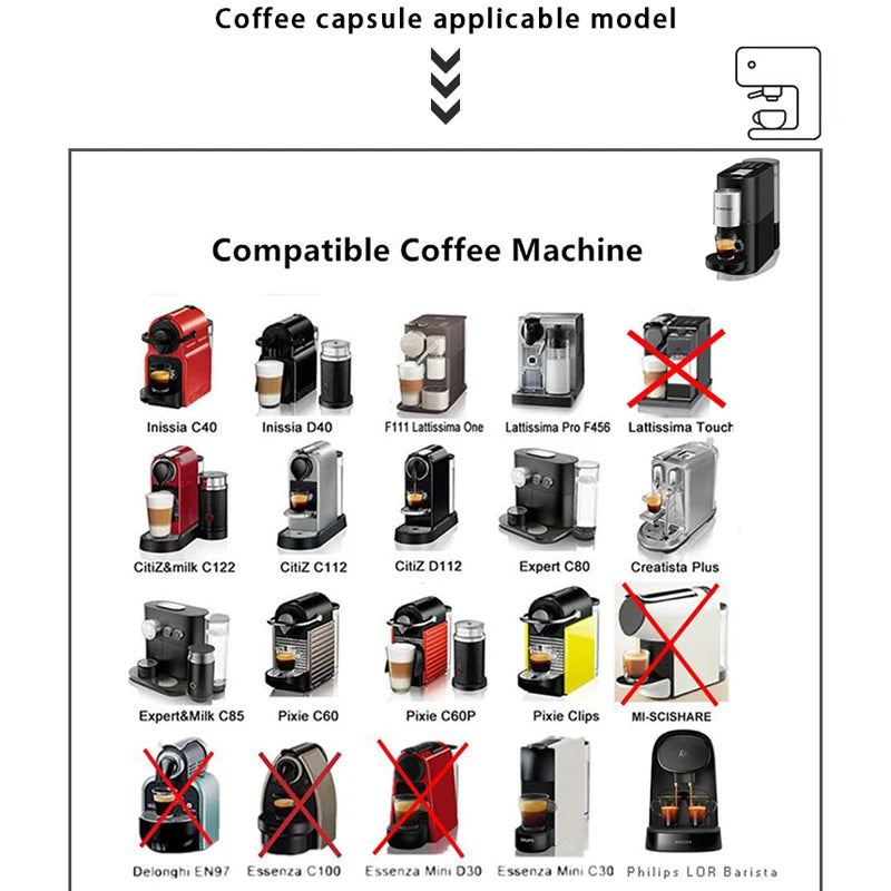 Refillable Nespresso-Compatible Coffee Pods with Reusable Filters & Accessories