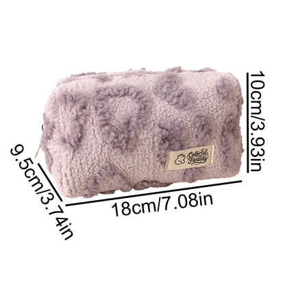 Cute Plush Heart-Shaped Pencil Case