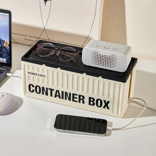 Multi-Function Cable Management Box with Phone Stand