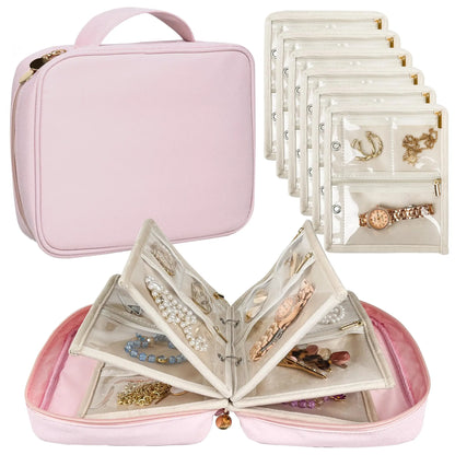 Travel Jewelry Organizer Binder Case