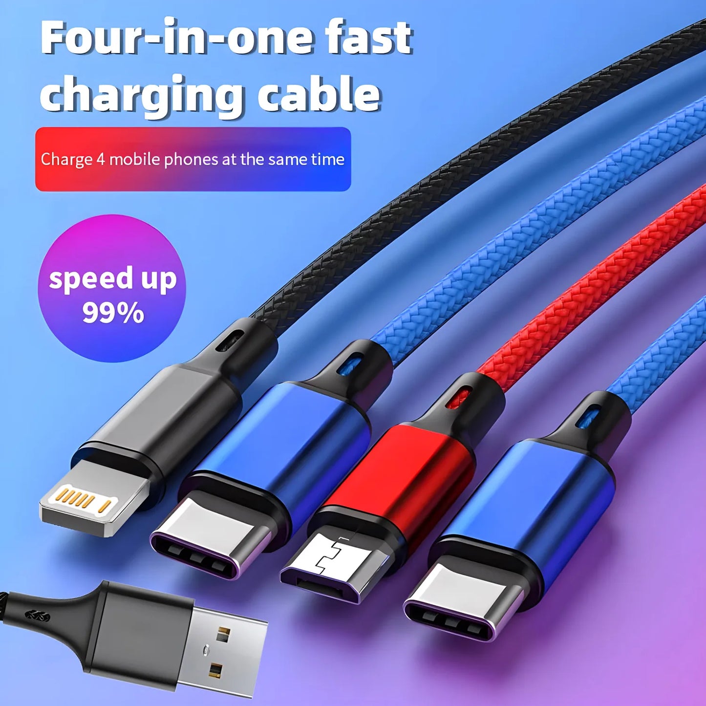 4-in-1 Fast Charging Multi Charger Cable