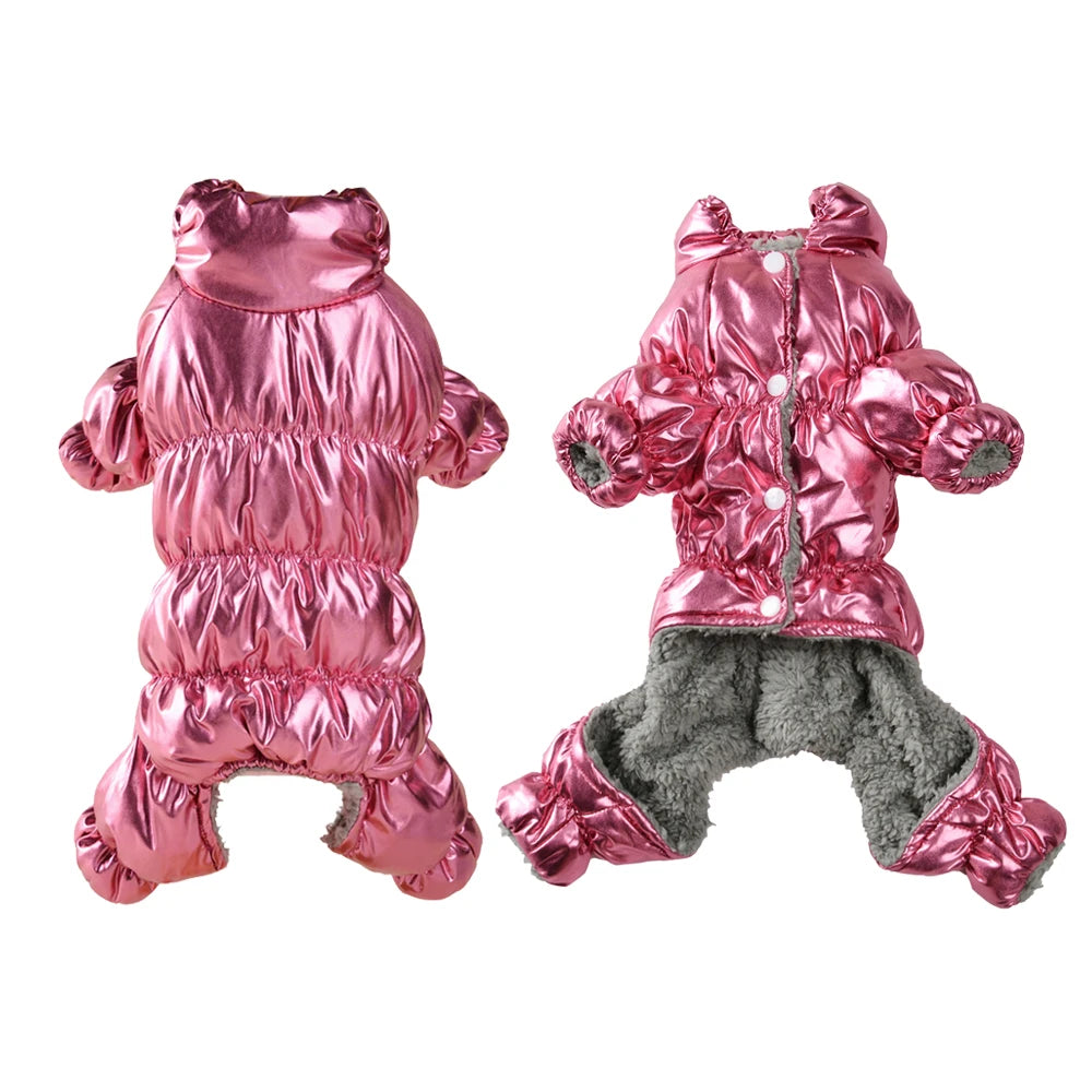 Winter Waterproof Dog Jumpsuit with Warm Fleece Lining