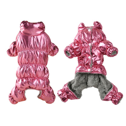 Winter Waterproof Dog Jumpsuit with Warm Fleece Lining