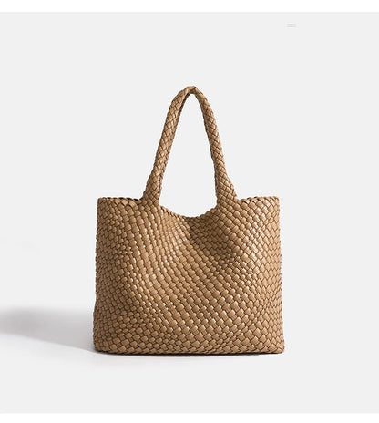 Woven PU Leather Tote Bag with Coin Purse