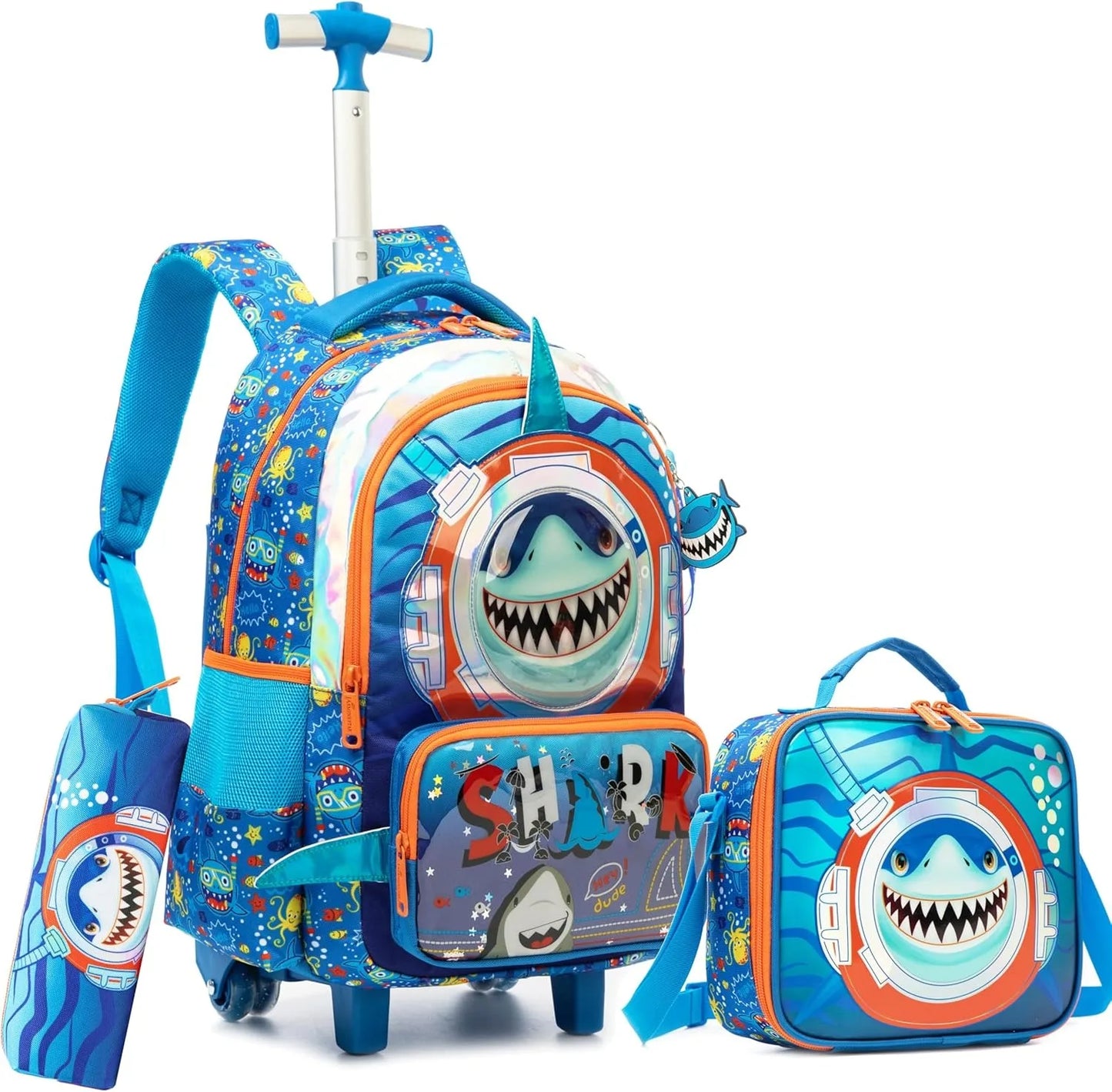 Kids Rolling School Backpack Set