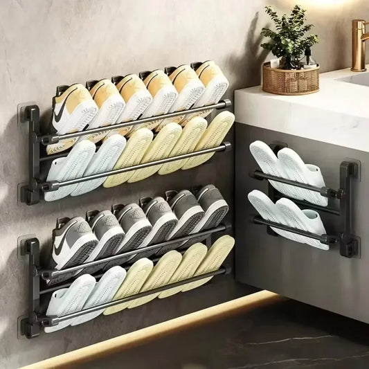 Wall Mounted Shoes And Slippers Rack
