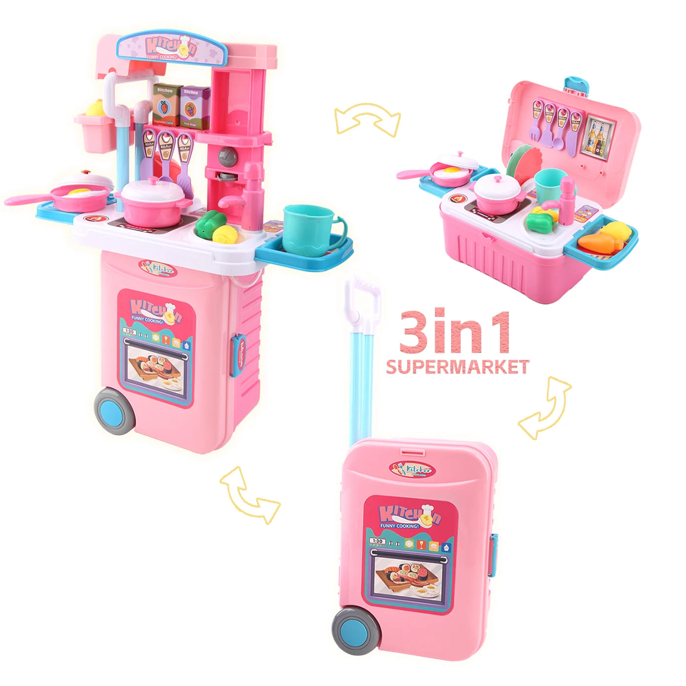 Mini 3-in-1 Kitchen Set Toy Suitcase