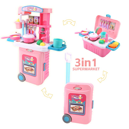 Mini 3-in-1 Kitchen Set Toy Suitcase