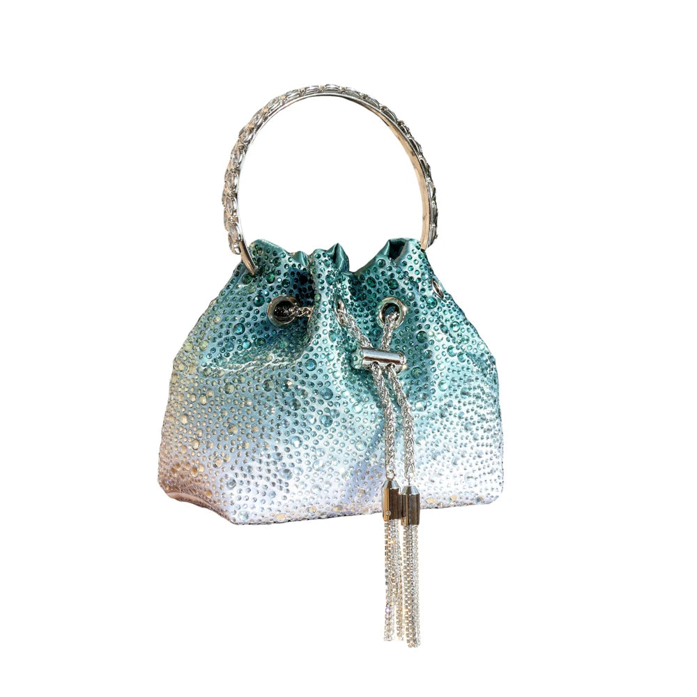 Luxury Rhinestone Bucket Evening Bag