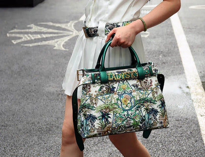 Jungle Print Large Capacity Crossbody Handbag