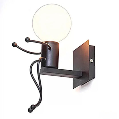 Vintage Industrial Wooden Wall Lamp – Creative E27 Wall Sconce