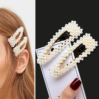 1Set Handmade Pearls Hair Clips Pin