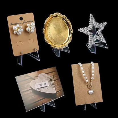 Transparent Mini Triangle Card & Collectible Display Stands