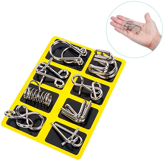 Metal Wire IQ Puzzle Set