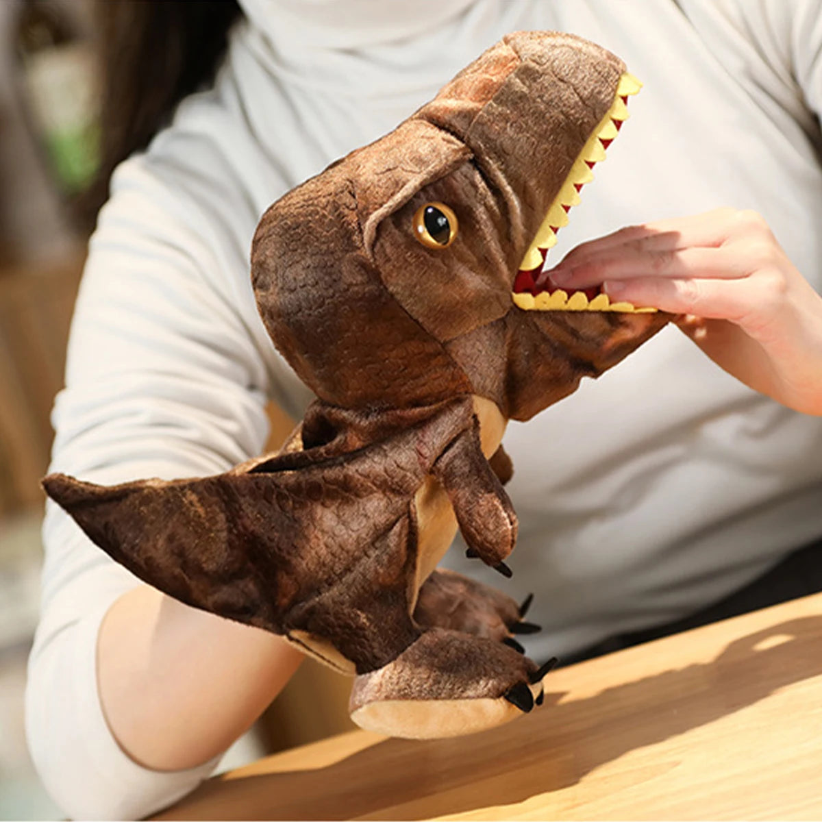Dinosaur Hand Puppet Plush Toy for Pets