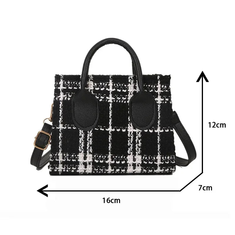 Women Mini Handbag – Plaid Shoulder & Crossbody Bag