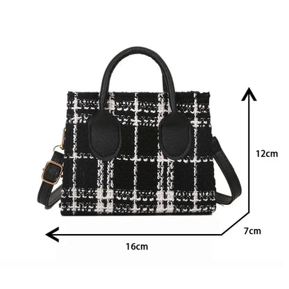 Women Mini Handbag – Plaid Shoulder & Crossbody Bag