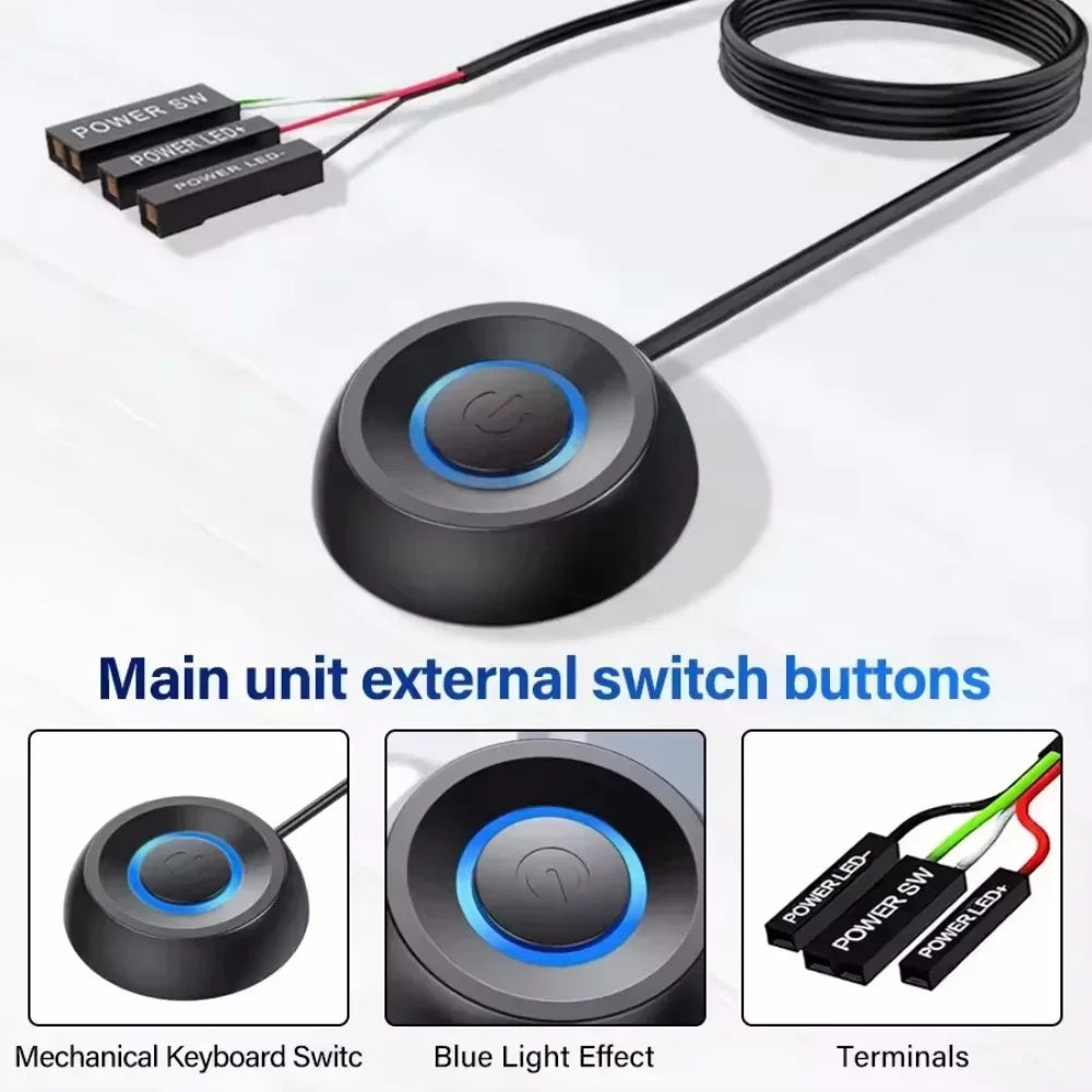 External PC Power Switch Button with LED