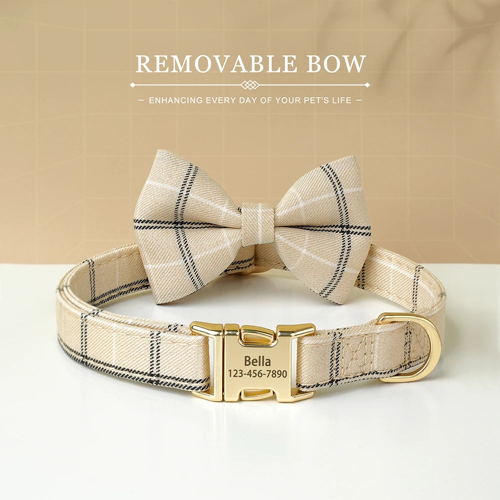 Custom Nylon Dog Collar with Bowknot