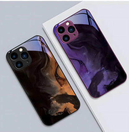 Tempered Glass Marble Effect iPhone Case