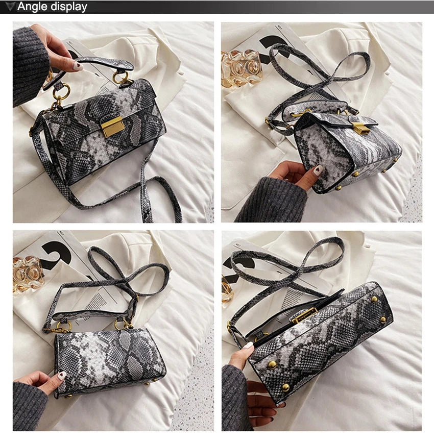Luxury Snake Pattern Crossbody Shoulder Bag