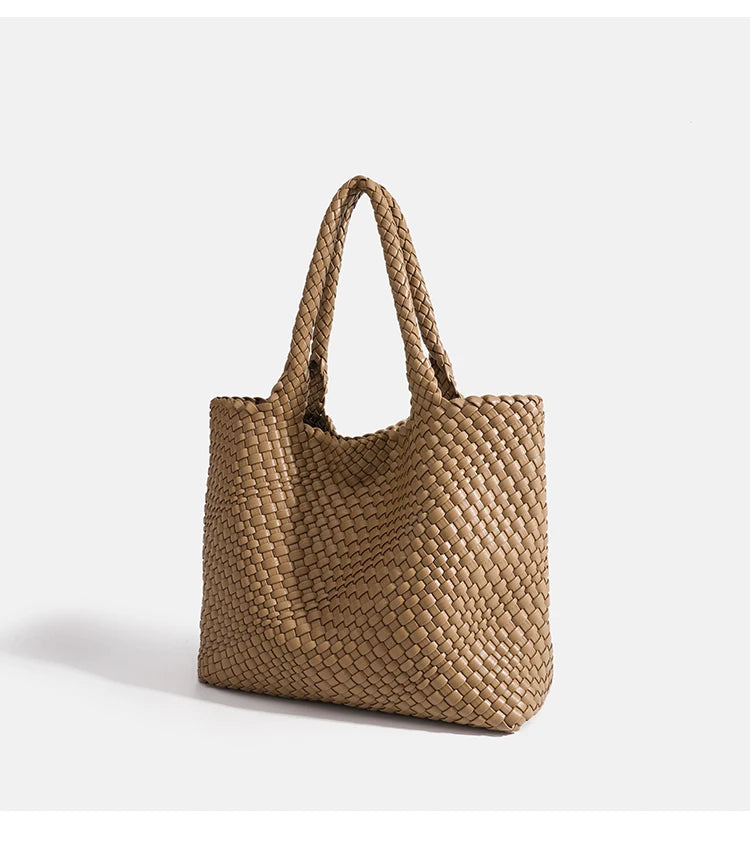 Woven PU Leather Tote Bag with Coin Purse